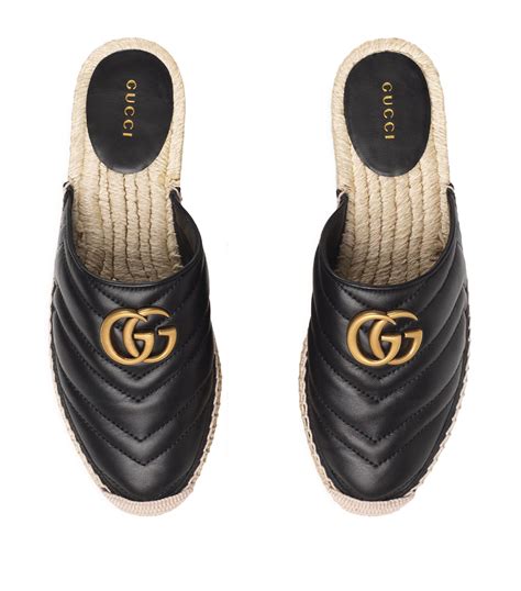 gucci espadrilles black|Gucci pilar espadrille flat.